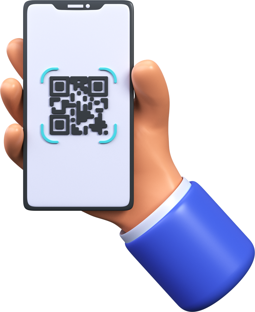 qr for payment by phone 3d